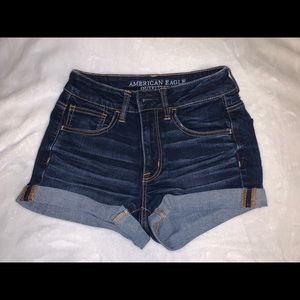 American Eagle dark wash denim shorts